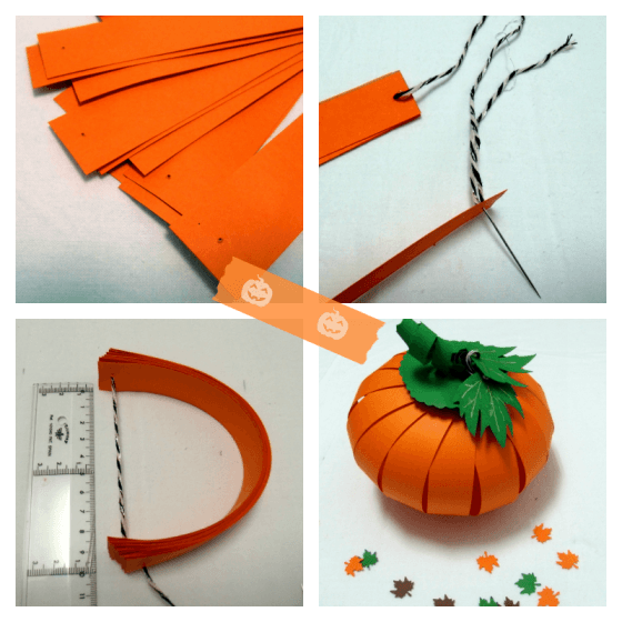 Calabaza de papel para fiesta de halloween
